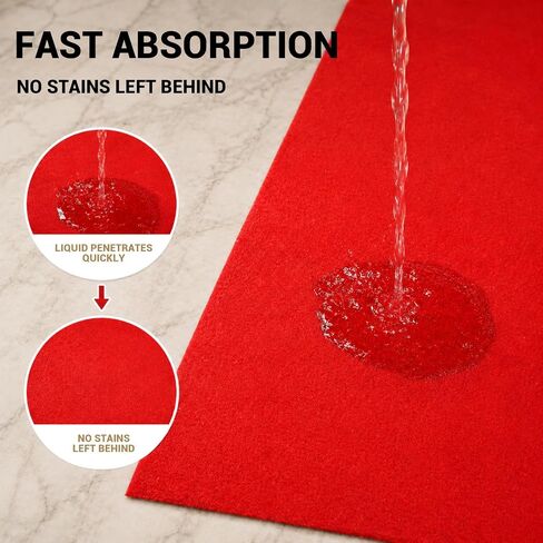Red Carpet Runner 3x15 Ft, Non-Slip Rubber Backing Aisle Rug, 0.2" Thick Indoor Outdoor Red Runner for Weddings, Parties, Events, Hollywood Walkway, Easy to Clean & Reusable in Saudi Arabia