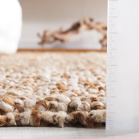 SAFAVIEH Natural Fiber Collection Runner Rug - 2'6" x 6', Natural & Ivory, Handmade Jute, Farmhouse Style, Chunky Textured Thick Pile (NF447N) in Kuwait