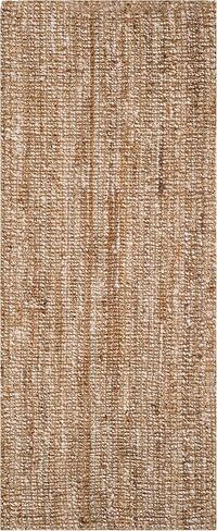 SAFAVIEH Natural Fiber Collection Runner Rug - 2'6" x 6', Natural & Ivory, Handmade Jute, Farmhouse Style, Chunky Textured Thick Pile (NF447N) in Kuwait