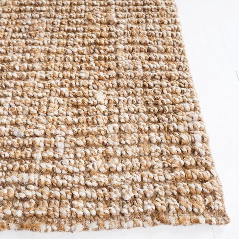 SAFAVIEH Natural Fiber Collection Runner Rug - 2'6" x 6', Natural & Ivory, Handmade Jute, Farmhouse Style, Chunky Textured Thick Pile (NF447N) in Kuwait