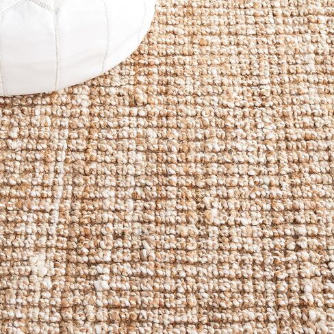 SAFAVIEH Natural Fiber Collection Runner Rug - 2'6" x 6', Natural & Ivory, Handmade Jute, Farmhouse Style, Chunky Textured Thick Pile (NF447N) in Kuwait