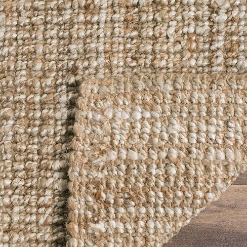 SAFAVIEH Natural Fiber Collection Runner Rug - 2'6" x 6', Natural & Ivory, Handmade Jute, Farmhouse Style, Chunky Textured Thick Pile (NF447N) in Kuwait