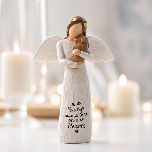Dog Memorial Gifts Angel Holding Dog Figurine | Loss of Dog Sympathy Gift, Dog Remembrance Gift,Hand-Painted Resin Figurine in Kuwait