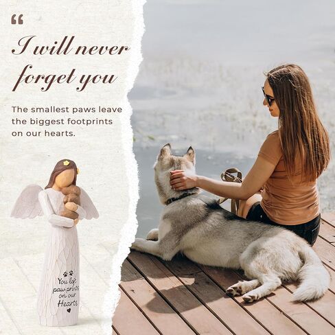 Dog Memorial Gifts Angel Holding Dog Figurine | Loss of Dog Sympathy Gift, Dog Remembrance Gift,Hand-Painted Resin Figurine in Kuwait