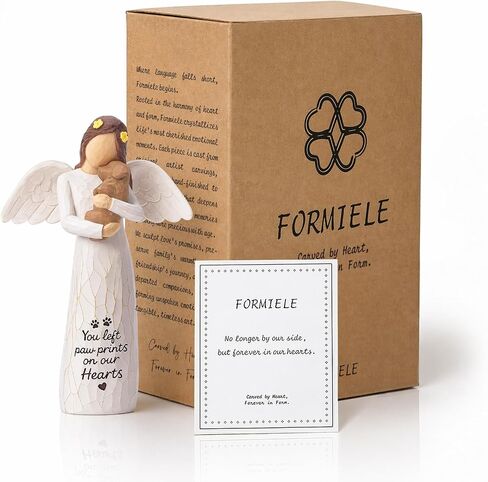 Dog Memorial Gifts Angel Holding Dog Figurine | Loss of Dog Sympathy Gift, Dog Remembrance Gift,Hand-Painted Resin Figurine in Kuwait