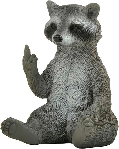 Hilarious Raccoon Middle Finger Figurine Resin Woodland Desk Decor in Kuwait