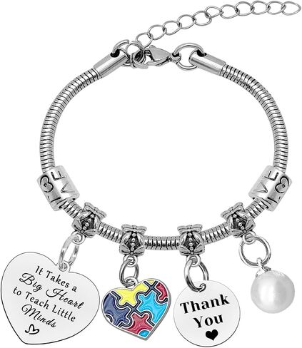 Mwphuy Autism Teacher Bracelet for Autism Teacher Gift Autism Teacher Appreciation Gifts for Women Special Education Teacher Bangle Bracelet Autism Awareness Gift PPCD Teacher Gift in Kuwait