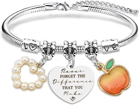 Teacher Gifts for Women - Teacher Appreciation Christmas Gifts,End of Year Teachers Graduation Thank You Retirement Birthday Personalized Cool Summer Valentines Day Ideas Teachers Bracelets in Kuwait