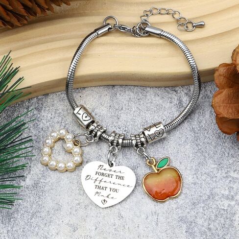 Teacher Gifts for Women - Teacher Appreciation Christmas Gifts,End of Year Teachers Graduation Thank You Retirement Birthday Personalized Cool Summer Valentines Day Ideas Teachers Bracelets in Kuwait