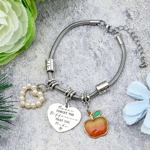 Teacher Gifts for Women - Teacher Appreciation Christmas Gifts,End of Year Teachers Graduation Thank You Retirement Birthday Personalized Cool Summer Valentines Day Ideas Teachers Bracelets in Kuwait