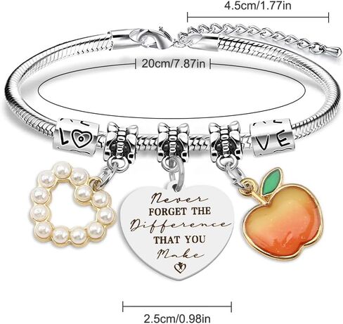 Teacher Gifts for Women - Teacher Appreciation Christmas Gifts,End of Year Teachers Graduation Thank You Retirement Birthday Personalized Cool Summer Valentines Day Ideas Teachers Bracelets in Kuwait