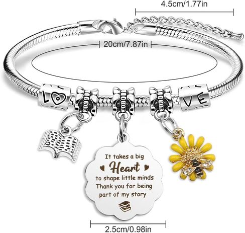 Teacher Gifts for Women - Teacher Christmas Appreciation Gifts,End of Year Teachers Graduation Thank You Retirement Birthday Personalized Cool Summer Valentines Day Ideas Teachers Bracelets in Kuwait