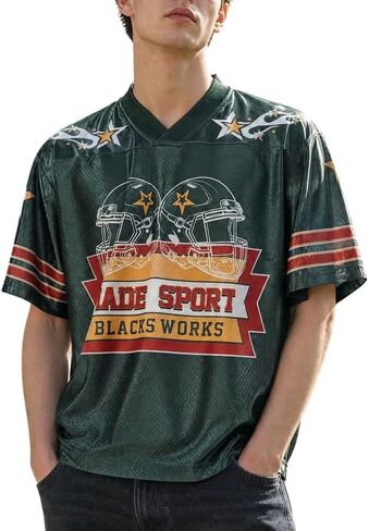 Vamtac Crooped Jerseys for Men Oversized Mesh Jersey Shirt Y2K Streetwear Summer Sports Top in Kuwait