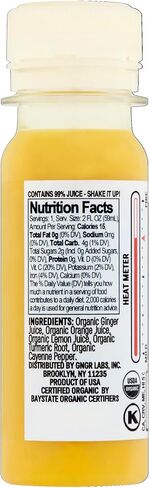+GNGR Immunity Booster Organic Ginger and Turmeric Shot - Cold Pressed Ginger Shots with Turmeric, Cayenne Pepper, Orange, Lemon for All Natural Immune & Digestive Support 2 fl oz (12 Pack) in Saudi Arabia