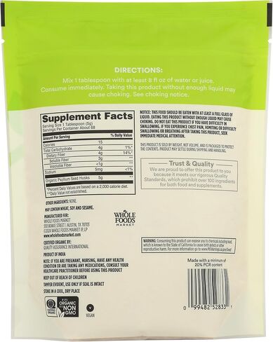 365 by Whole Foods Market, Psyllium Husk Ca Only Organic, 12 Ounce in Kuwait