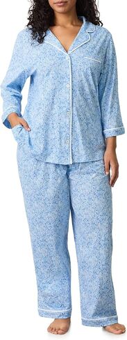 Carole Hochman Womens 3/4 Sleeve Pajama Top & Matching PJ Pants Set - 100% Cotton Jersey - Lightweight Sleepwear & Loungewear in Saudi Arabia