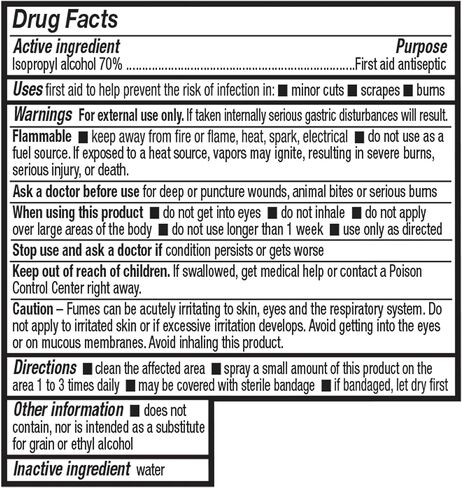 Quality Choice First Aid Antiseptic, 70% Isopropyl Alcohol for Minor Cuts, Scrapes and Burns, Spray, 10 FL OZ in Kuwait