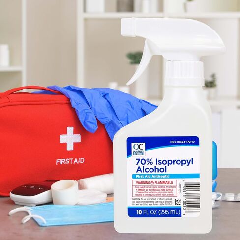 Quality Choice First Aid Antiseptic, 70% Isopropyl Alcohol for Minor Cuts, Scrapes and Burns, Spray, 10 FL OZ in Kuwait