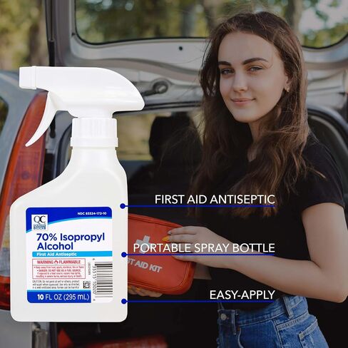 Quality Choice First Aid Antiseptic, 70% Isopropyl Alcohol for Minor Cuts, Scrapes and Burns, Spray, 10 FL OZ in Kuwait