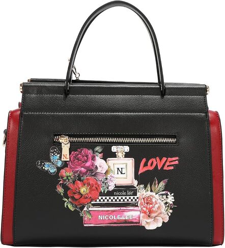 Nicole Lee Sabina Imagines Tote Bag, Pebbled Vegan Leather, Gold-Tone Hardware, Rhinestone Embellished, Two-Way Zip (SABINA IMAGINES) in Saudi Arabia