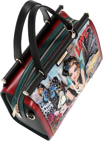 Nicole Lee Sabina Imagines Tote Bag, Pebbled Vegan Leather, Gold-Tone Hardware, Rhinestone Embellished, Two-Way Zip (SABINA IMAGINES) in Saudi Arabia