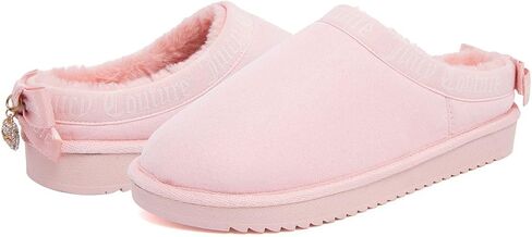 Juicy Couture Women’s Clog Slippers, Plush Faux Fur Lined Mule House Shoes with Memory Foam Cushion, Cozy Micro Suede Upper, Indoor Outdoor Comfort - Dulcet in Kuwait