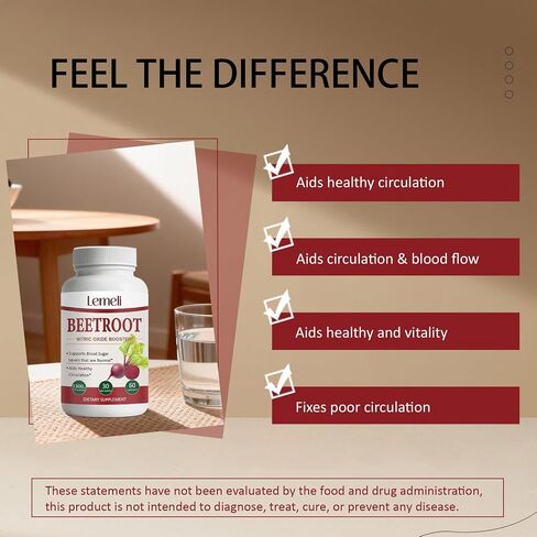 Morvyn Lemeli Beetroot 1300mg,Pure, Non-GMO & Gluten Free, Beet Root Supplement- 60 Capsules in Saudi Arabia