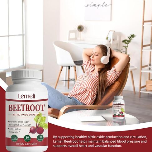 Morvyn Lemeli Beetroot 1300mg,Pure, Non-GMO & Gluten Free, Beet Root Supplement- 60 Capsules in Saudi Arabia