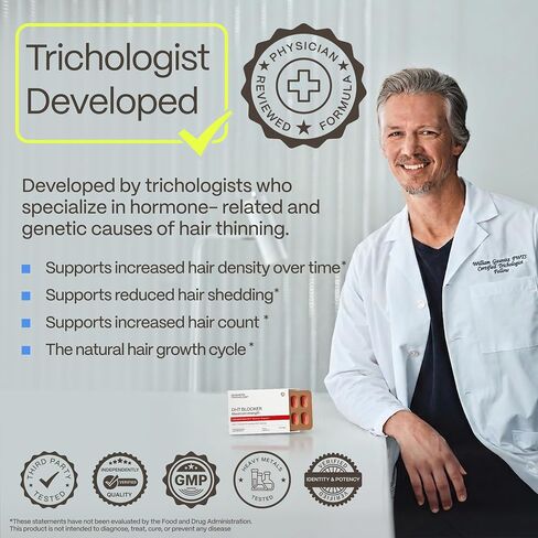 Advanced Trichology DHT Blocker Maximum Strength | Hair Growth Supplement with Saw Palmetto & Pumpkin Seed Oil for Women & Men | Trichologist-Developed | 30 Day Supply in Saudi Arabia