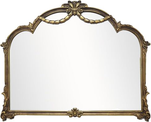 Growsun Antique Vintage Gold Wall Mirror 39x31 inch, Baroque Decorative Wall Mirror for Living Room, Fireplace Mantel, or Entryway Decor in Saudi Arabia