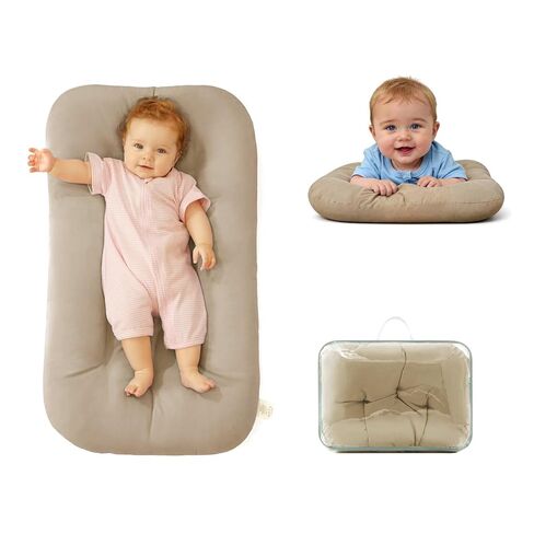 Baby Lounger Pillow for Infants Babies 0-12 Months, Bionic Organic Lounger for Baby, Soft Cotton Breathable Infant Floor Seats & Loungers for Newborn Baby Shower Gifts in Kuwait