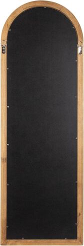 Kate and Laurel Hatherleigh Modern Slim Arched Panel Wall Mirror, 12 x 36, Rustic Brown, Transitional Narrow Wooden Arch Mirror for Use as Versatile Bedroom or Entryway Wall Decor in Kuwait
