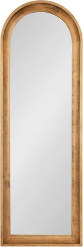 Kate and Laurel Hatherleigh Modern Slim Arched Panel Wall Mirror, 12 x 36, Rustic Brown, Transitional Narrow Wooden Arch Mirror for Use as Versatile Bedroom or Entryway Wall Decor in Kuwait