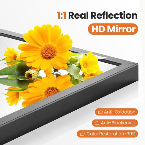 Sweetcrispy 20"x30" Arched Black Bathroom Mirror, Bathroom Mirrors for Over Sink, Modern Wall Mirrors Arch Decorative for Entryway, Bedroom, Vanity,Horizontal or Vertical Hanging in Saudi Arabia