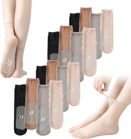 8Packs Sheer Socks Women, No Show Socks Womens, Non-slip And Invisible Crystal Silk Sock in Kuwait