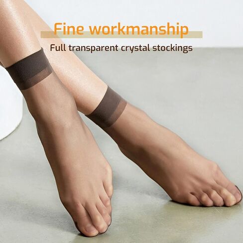 8Packs Sheer Socks Women, No Show Socks Womens, Non-slip And Invisible Crystal Silk Sock in Kuwait