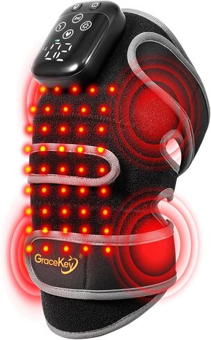 Gracekey Red Light Therapy for Knee with Heating & Vibration, 660nm & 850nm Cordless Infrared Red Light Therapy Knee Massage, Relieve Joint Pain for Knee Shoulder Elbow in Saudi Arabia