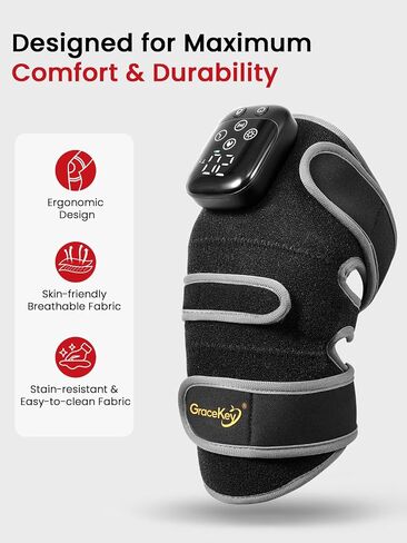 Gracekey Red Light Therapy for Knee with Heating & Vibration, 660nm & 850nm Cordless Infrared Red Light Therapy Knee Massage, Relieve Joint Pain for Knee Shoulder Elbow in Saudi Arabia