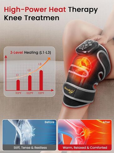 Gracekey Red Light Therapy for Knee with Heating & Vibration, 660nm & 850nm Cordless Infrared Red Light Therapy Knee Massage, Relieve Joint Pain for Knee Shoulder Elbow in Saudi Arabia