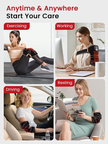 Gracekey Red Light Therapy for Knee with Heating & Vibration, 660nm & 850nm Cordless Infrared Red Light Therapy Knee Massage, Relieve Joint Pain for Knee Shoulder Elbow in Saudi Arabia
