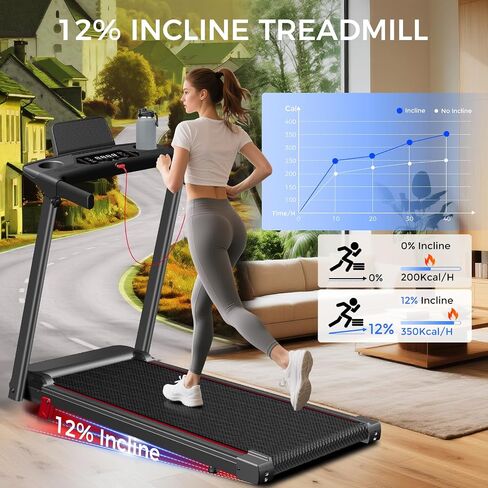 Walking Pad Treadmill with Handle Bar 2.5HP Portable Under Desk Treadmills for Home Small Spaces, Foldable Treadmills Mini Walking Pad Running Machine with Remote Control 300lbs Capacity in Saudi Arabia