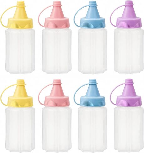 8 Pcs Mini Ketchup Squeeze Bottles 1 OZ Condiment Bottle Mini Sauce Bottle Honey Mustard Salad Dressing Sauce Bento Box Container (Multicolor) in Kuwait