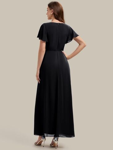 Ever-Pretty Women's V-Neck Short Sleeves Formal Dress Chiffon Maxi A-Line Mother of the Bride Dress 02740 in Kuwait