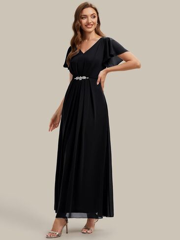 Ever-Pretty Women's V-Neck Short Sleeves Formal Dress Chiffon Maxi A-Line Mother of the Bride Dress 02740 in Kuwait