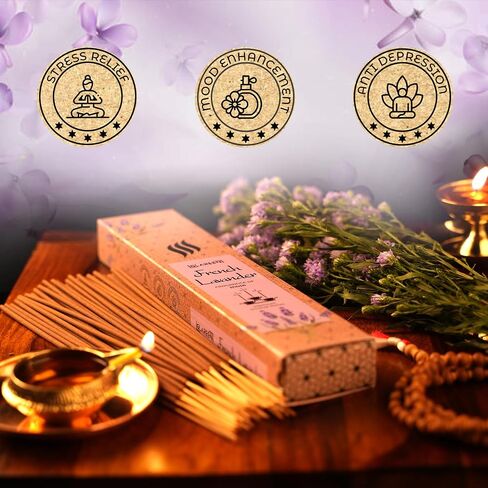 French Lavender Bliss: Exquisite Lavender Agarbatti Incense Sticks (Pack of 50) | Embrace Serenity in Every Burn in Saudi Arabia