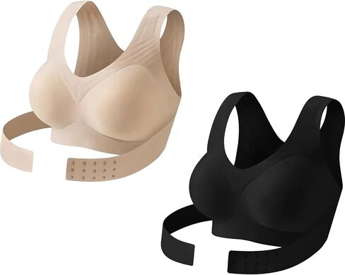 Posture Corrector Bra for Womens Front Closure Cross-Back Wireless Posture Bras Back Support No Underwire Bralettes in Saudi Arabia