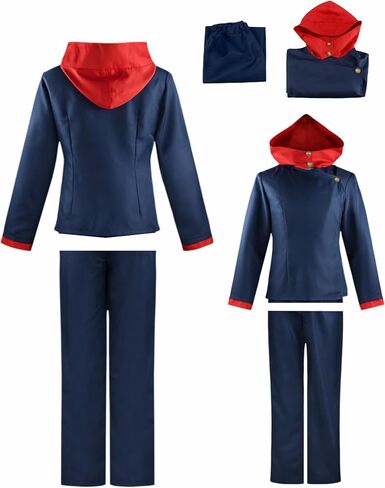 Men's School Uniform Men Blue Black Hooded Jacket Pants Full Set Halloween Costume Adult Outfit in Saudi Arabia