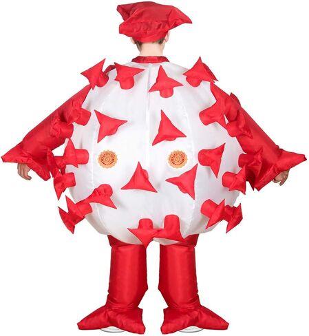 Vandue Inflatable Virus Costume for Adults - Funny Covid Germ Outfit with Dual Fans for Halloween & Parties - One Size Fits Most in Saudi Arabia