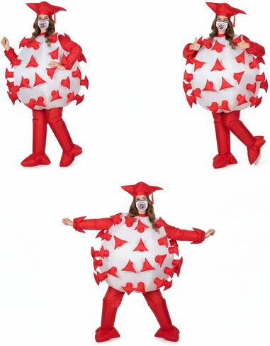 Vandue Inflatable Virus Costume for Adults - Funny Covid Germ Outfit with Dual Fans for Halloween & Parties - One Size Fits Most in Saudi Arabia