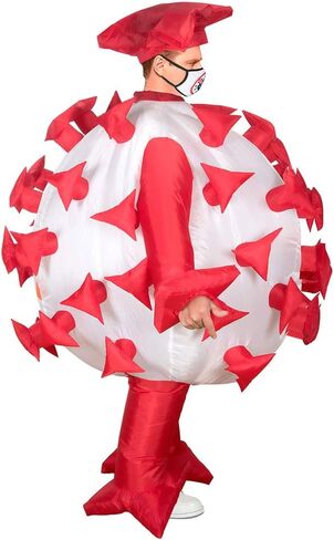 Vandue Inflatable Virus Costume for Adults - Funny Covid Germ Outfit with Dual Fans for Halloween & Parties - One Size Fits Most in Saudi Arabia
